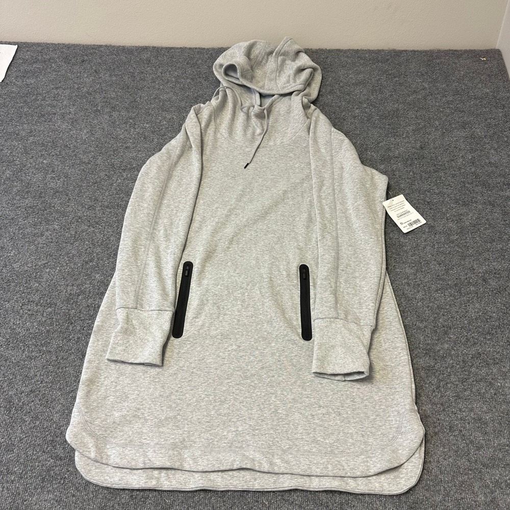Athleta Hoodie Dress Womens Size XL Gray Cozy Karma Drelghe Athletic Pullover